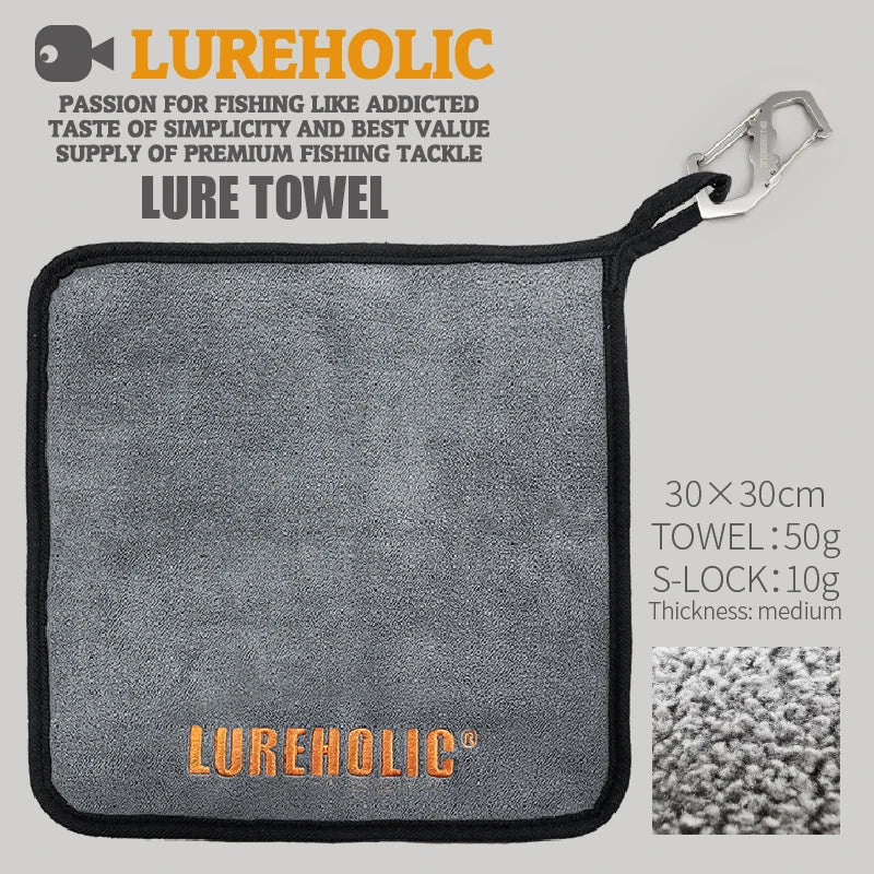 Lureholic Fishing Towel w/ Stainless Carabiner - Keep things clean