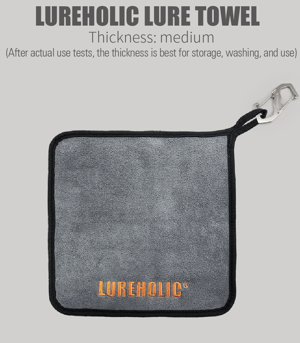 Lureholic Fishing Towel w/ Stainless Carabiner - Keep things clean