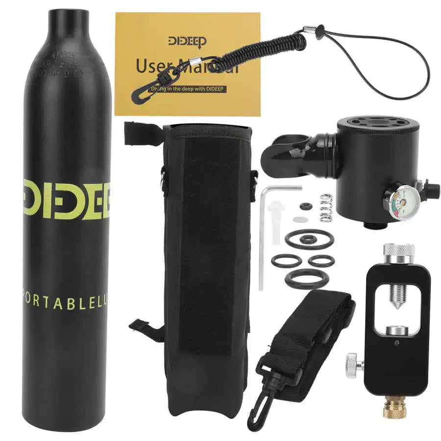 DIDEEP 0.5L Scuba Oxygen Tank - Double-filter System