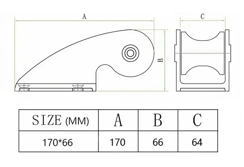 316 Stainless Steel Bow Anchor Bracket / Roller