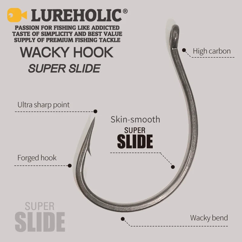 Lureholic Super Slide Wacky Hooks - PTFE Coating