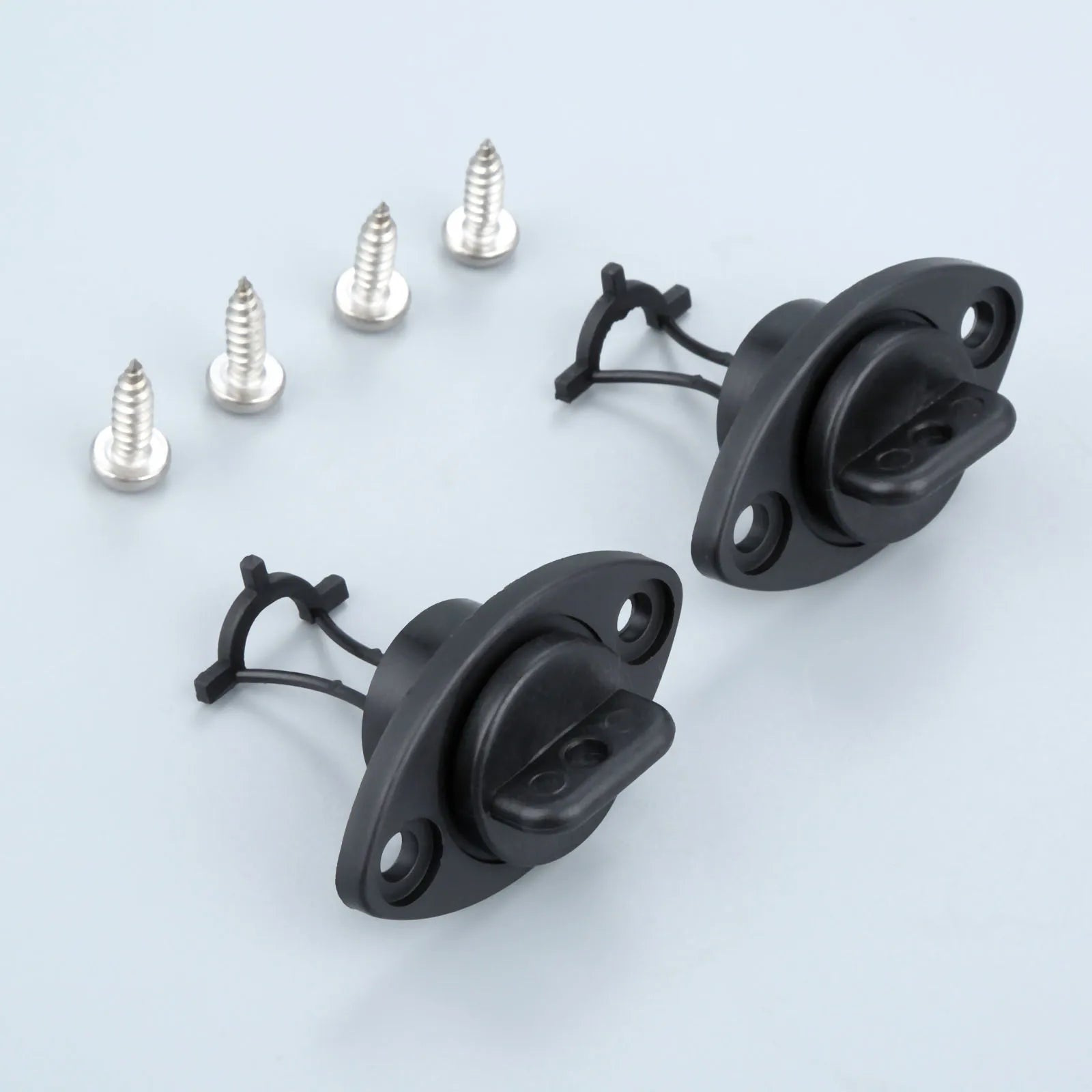 2 Pcs Black Kayak Drain Plugs w/4 Screws f/Dinghy, Kayak, Canoes