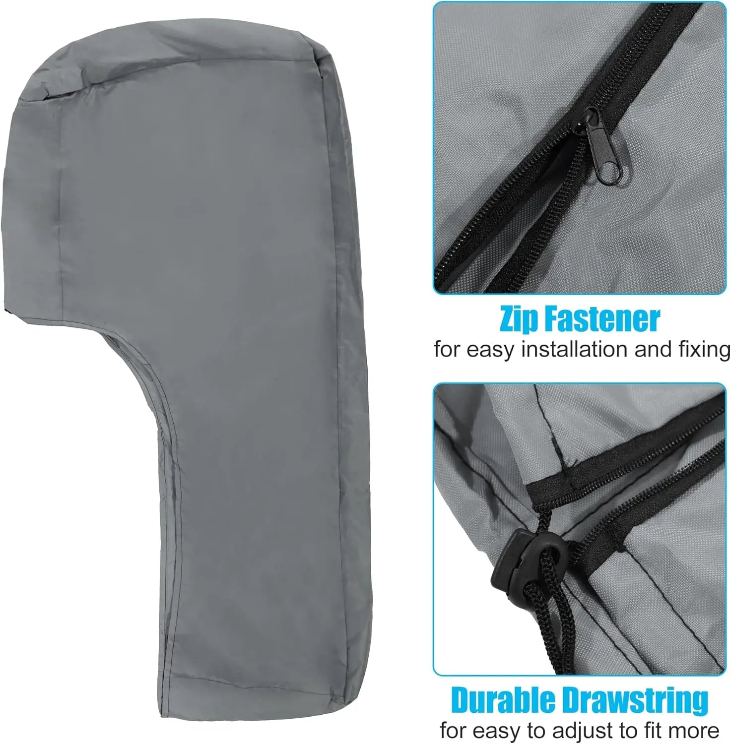Outboard Cover - Universal 6-225HP - 210D Grey Waterproof Fabric