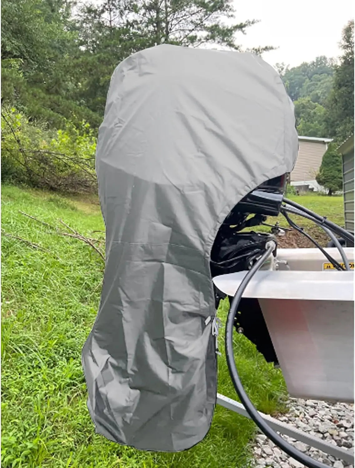 Outboard Cover - Universal 6-225HP - 210D Grey Waterproof Fabric