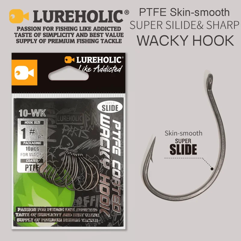 Lureholic Super Slide Wacky Hooks - PTFE Coating