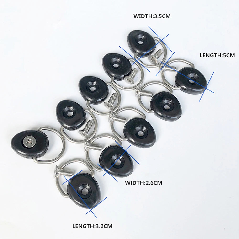 Kayak D Ring Tie Down Loops - 12Pcs