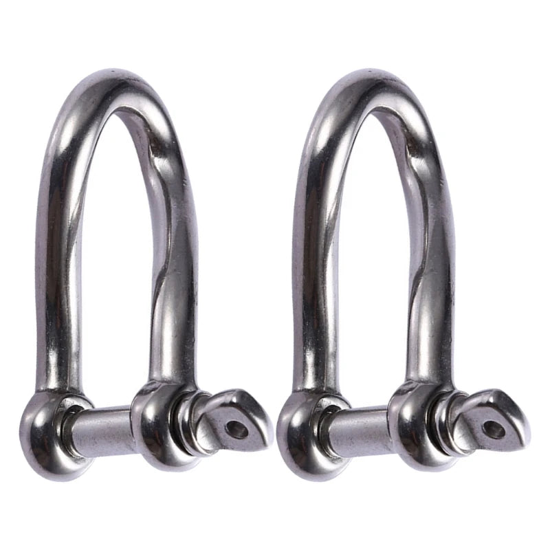 2Pcs Heavy Duty 4mm Twisted Shackle with Screw Pin 316 Stainless steel marine hardware boat rigging