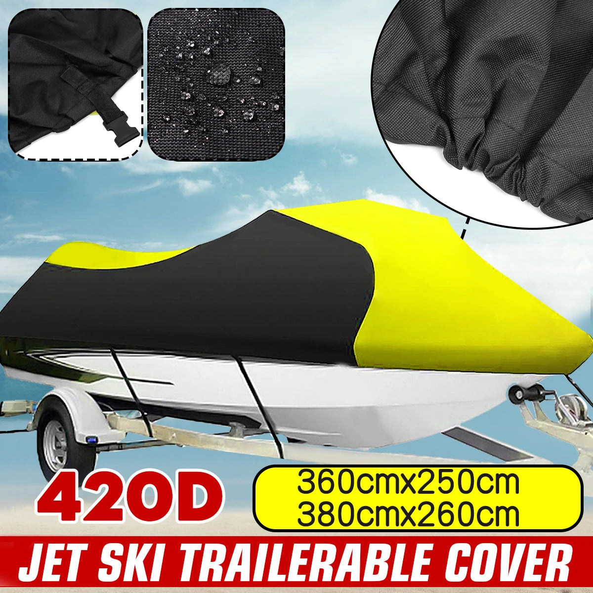 L/XL 420D Waterproof Jet Ski Cover - Fits many models