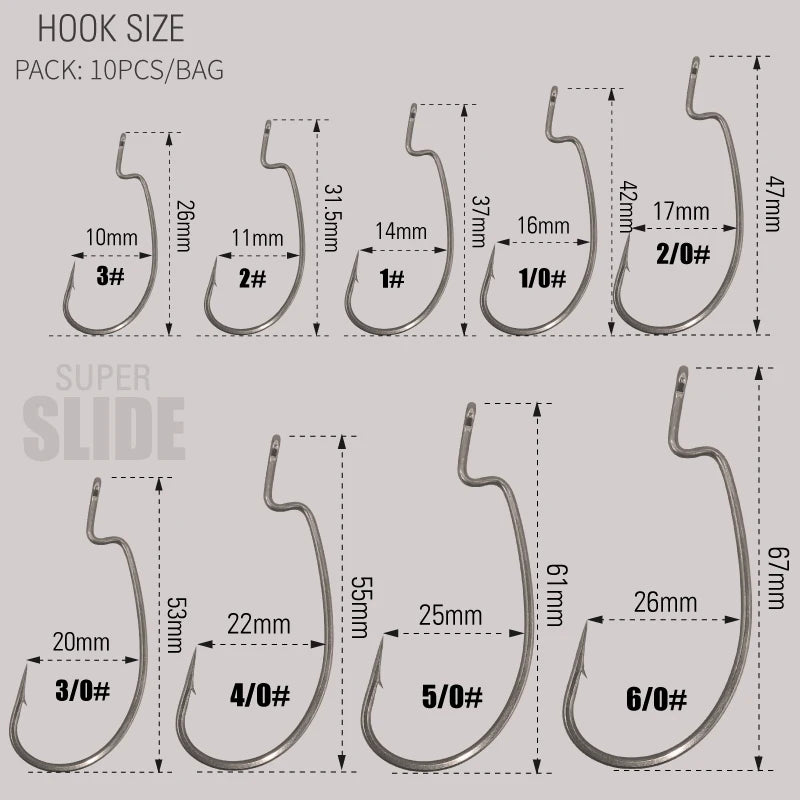LUREHOLIC PTFE Super Slide Offset Hook - Protective coating