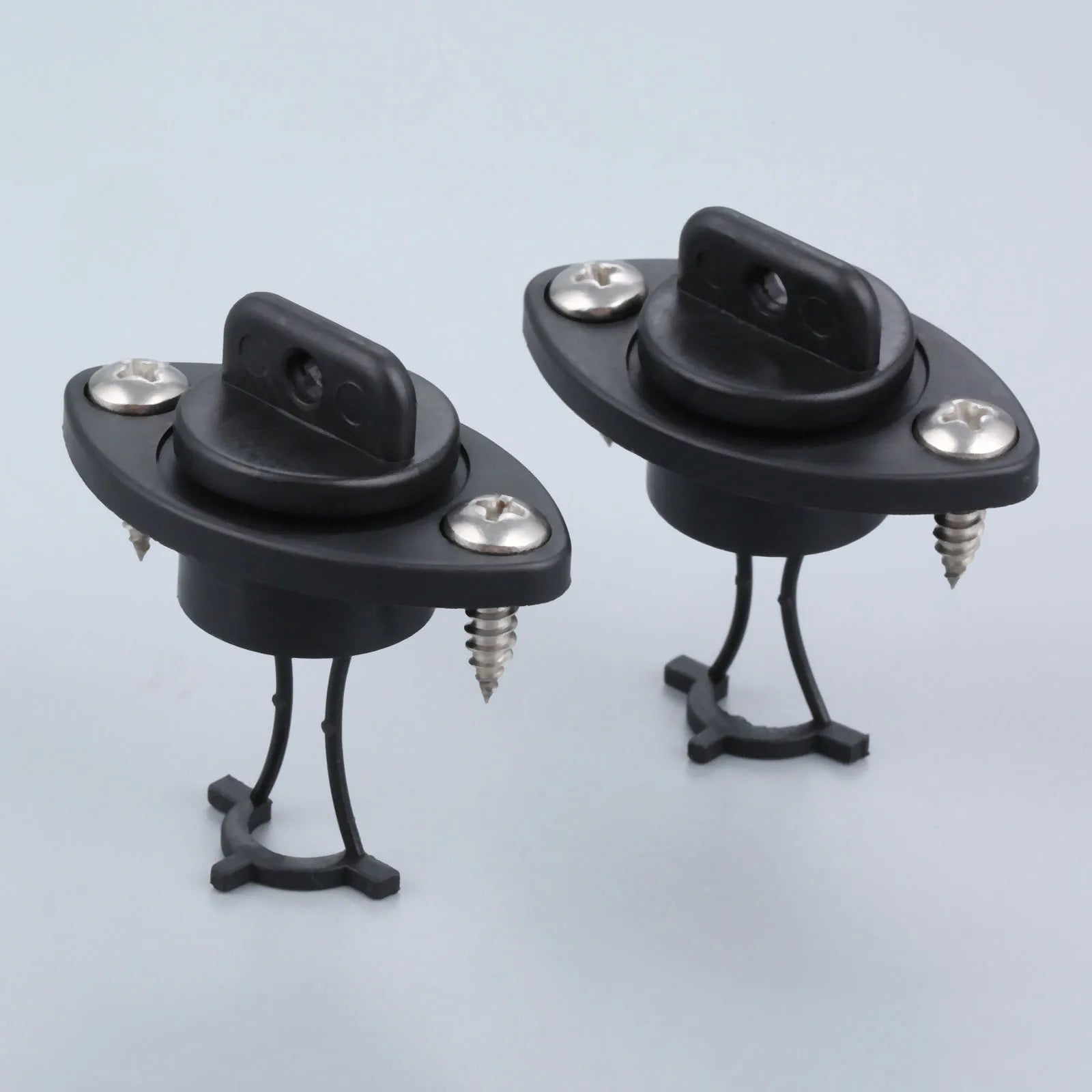 2 Pcs Black Kayak Drain Plugs w/4 Screws f/Dinghy, Kayak, Canoes