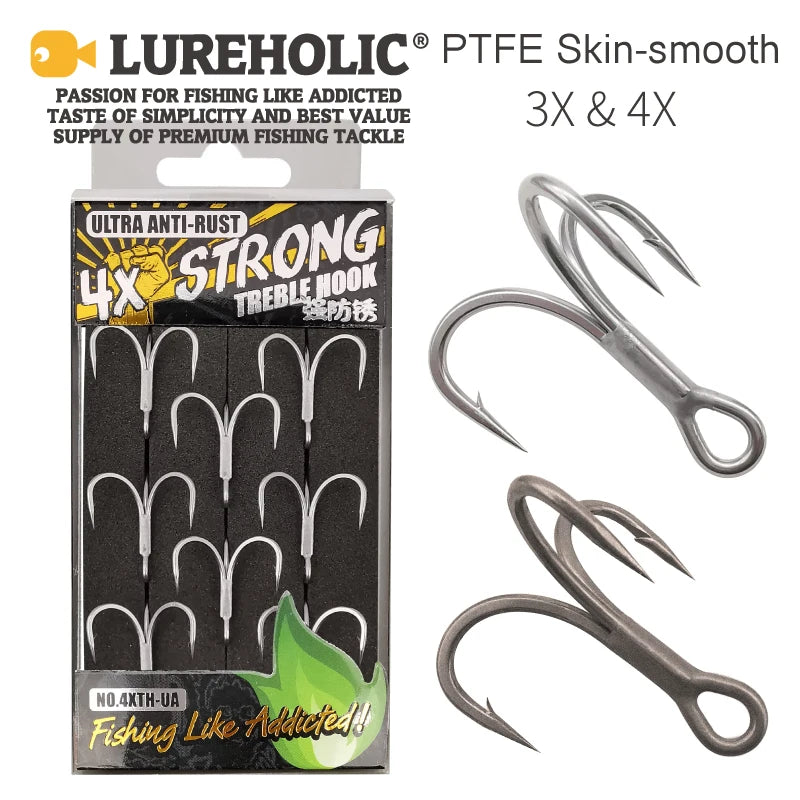 LUREHOLIC 3X 4X Super Strong Triple Hooks - Anti-rust coating