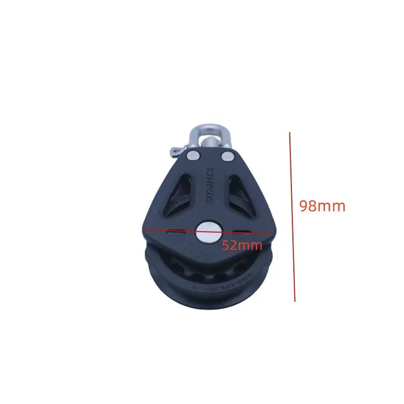 1pc - Single Pulley Swivel Shackle - Up to 10mm Line