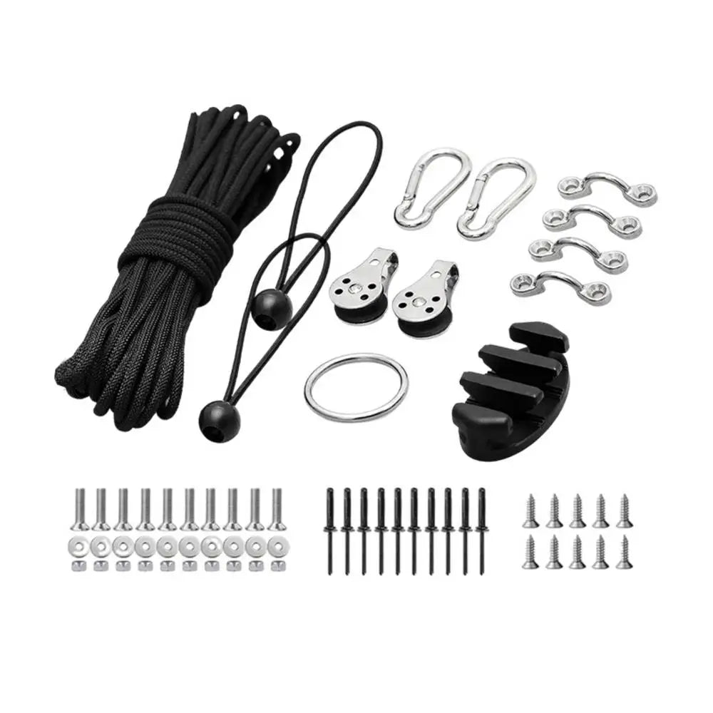 Kayak Anchor Trolley Kit Anchor System for Kayak Canoes Boat Kayak Hardware Eyes Wellnuts Screws Kayak Accessories for Kayak
