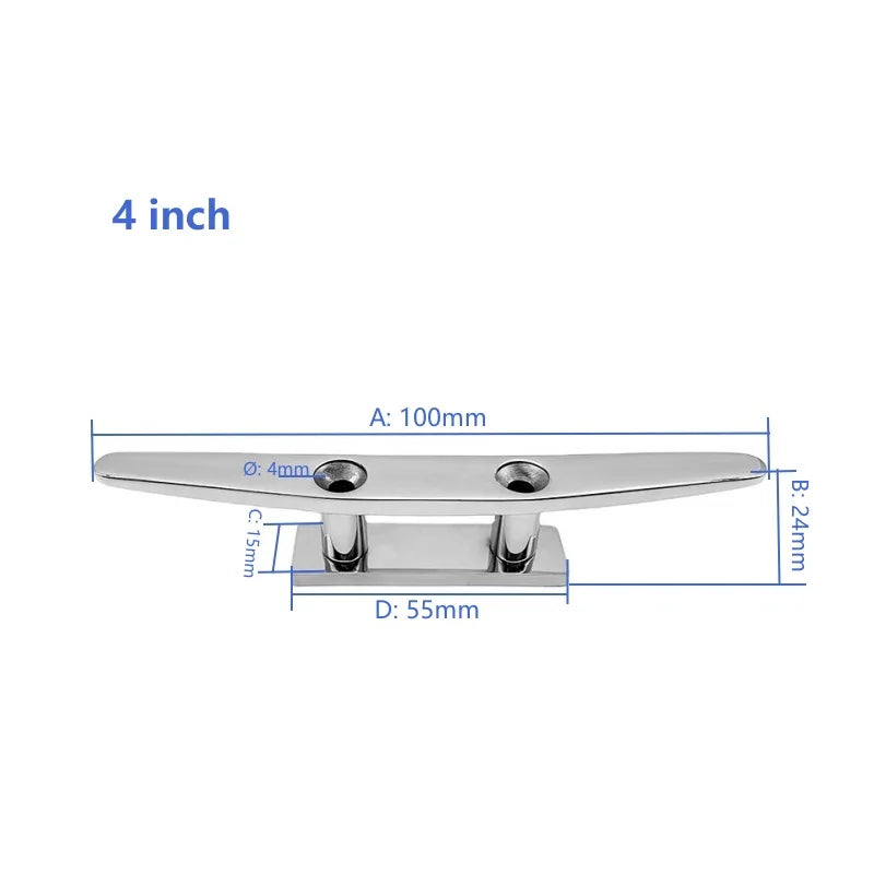 4" 5" 6" 8" Boat Cleat Marine Hardware  - 316 Stainless