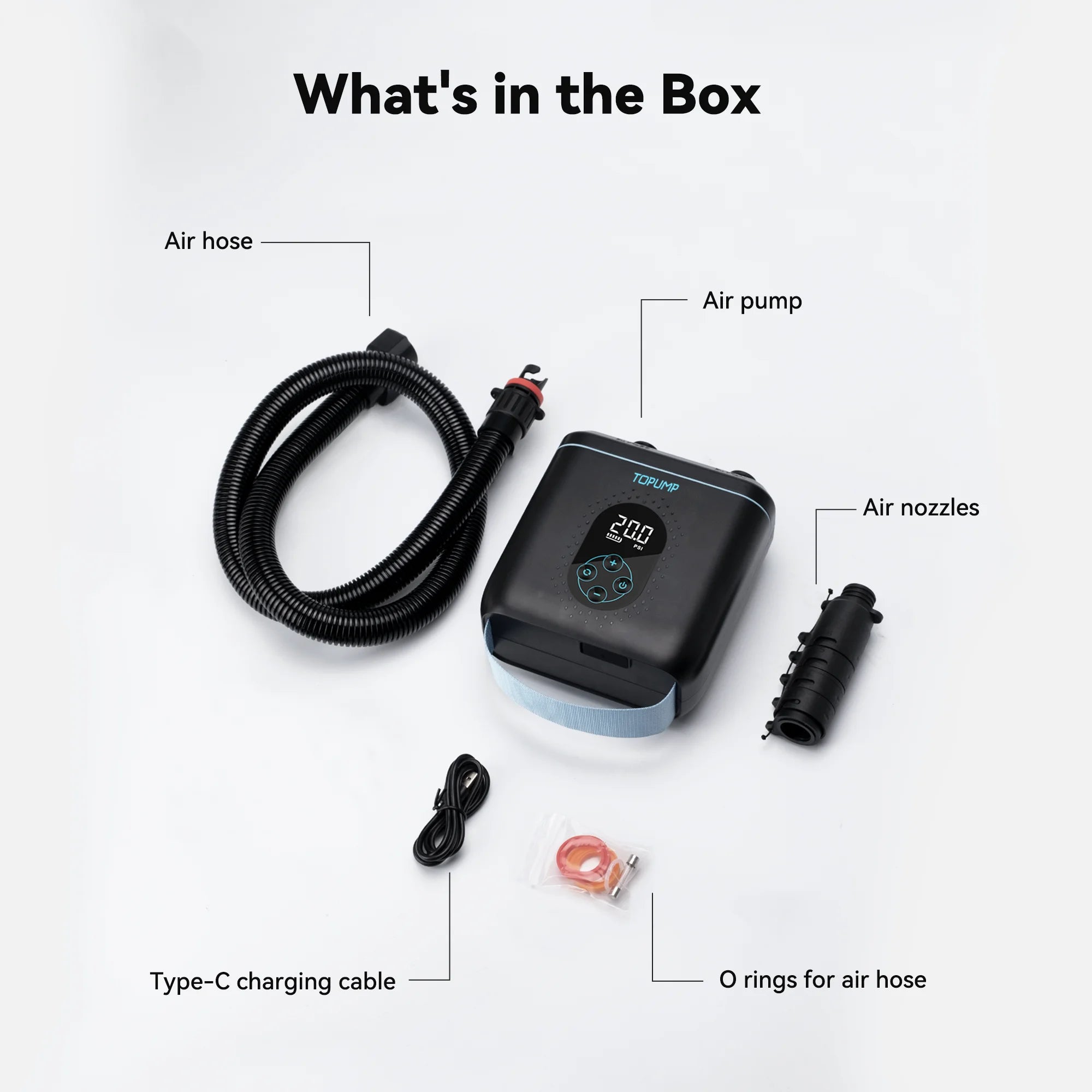 Kayak/Dinghy/Paddleboard Inflatable Pump - 20PSI & USB C charging