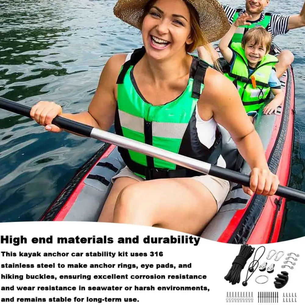 Kayak Anchor Trolley Kit Anchor System for Kayak Canoes Boat Kayak Hardware Eyes Wellnuts Screws Kayak Accessories for Kayak