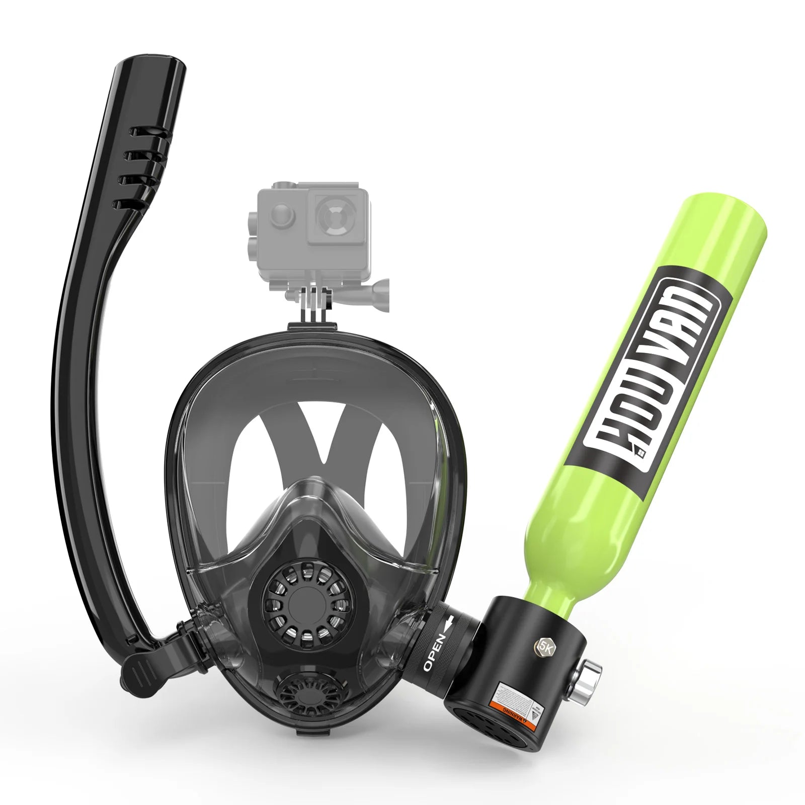 Full Face mask w/ Mini 0.5L Scuba Diving Tank