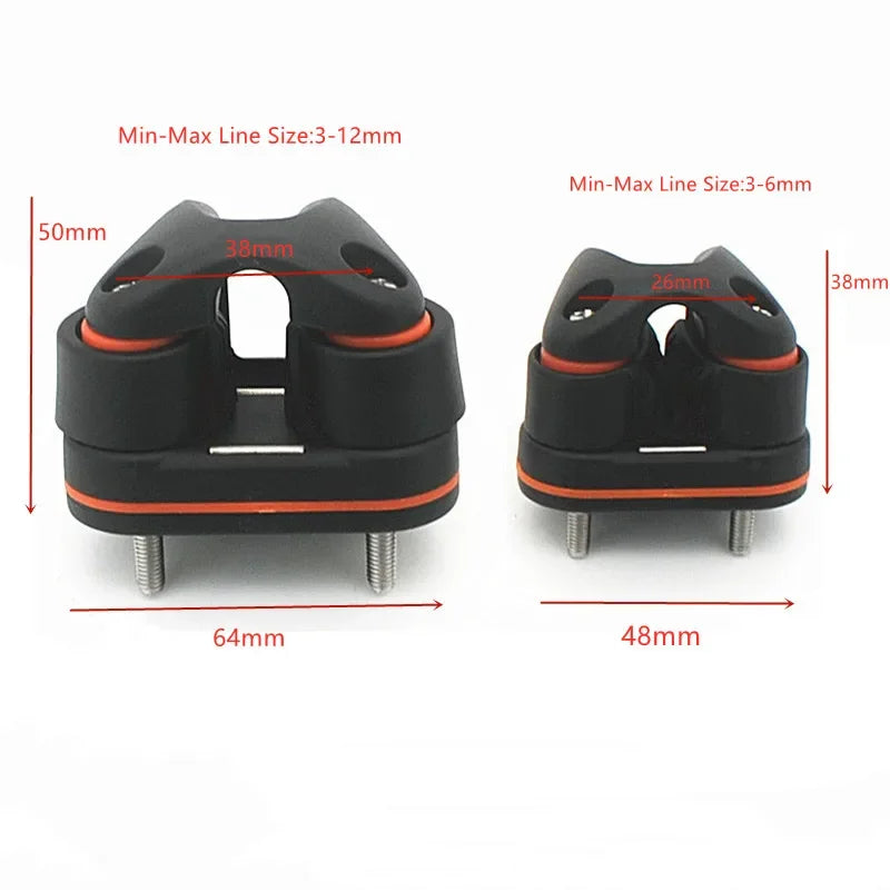 2 Sizes - Cam Cleats w/Ball Bearings 3-12mm Line