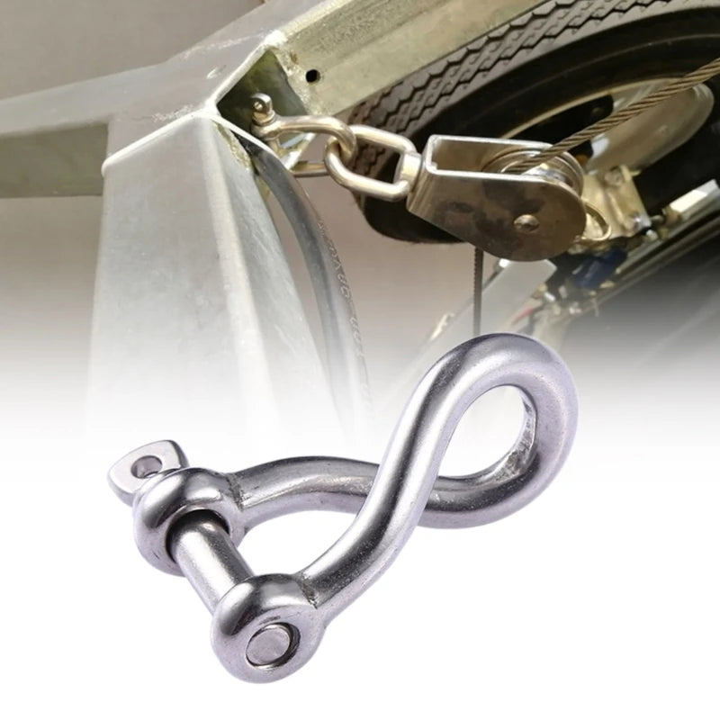 2Pcs Heavy Duty 4mm Twisted Shackle with Screw Pin 316 Stainless steel marine hardware boat rigging