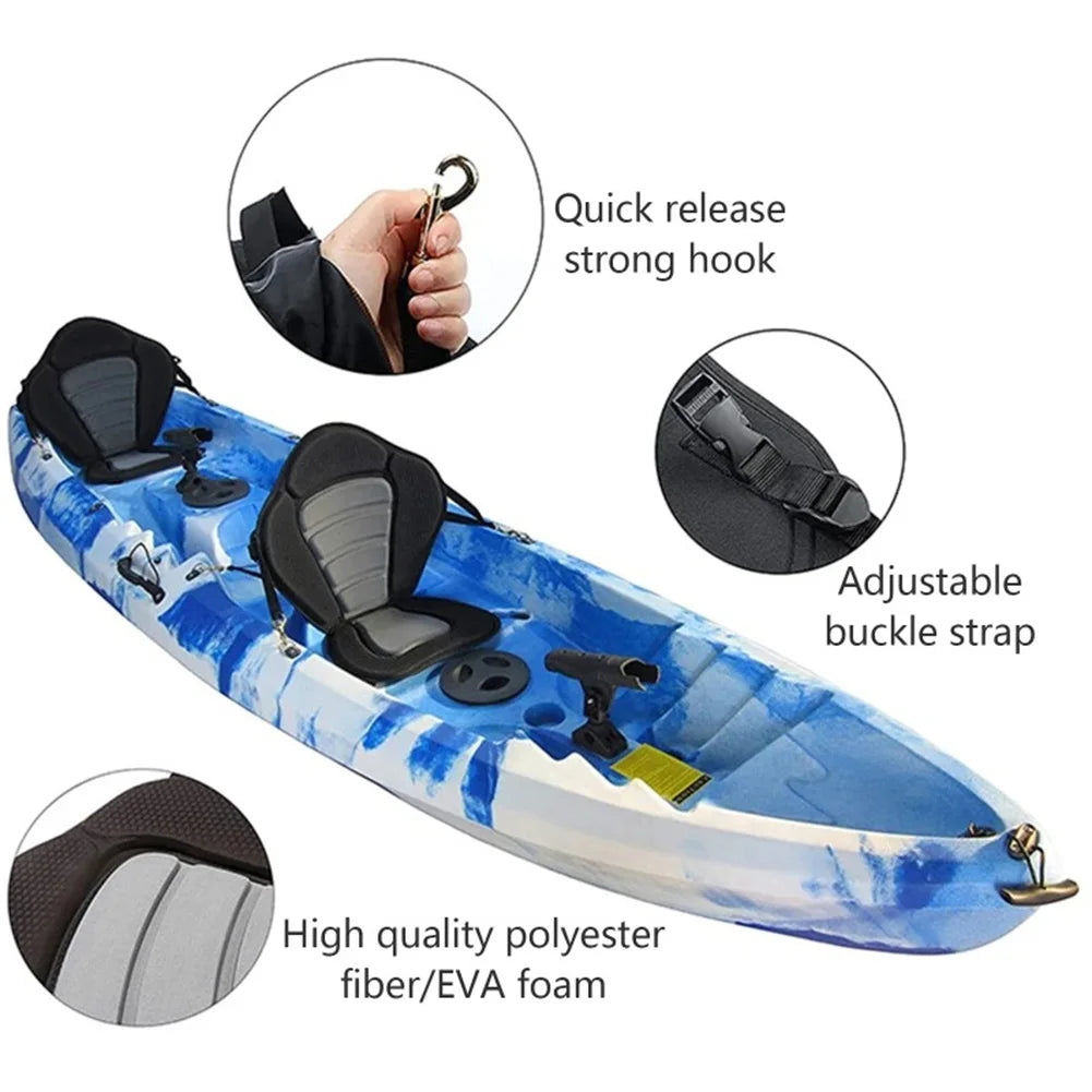 Paddle Board Seat Adjustable Kayak Seat Padded Canoe Backrest Seat with Detachable Storage Bag for Kayaks Rowboats Fishing Boats