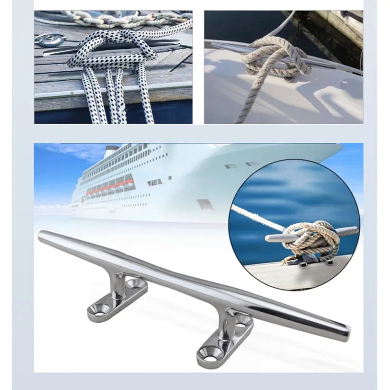 316 Stainless 4 - 15inch Yacht Cleat - Dock/Tie-off/Grab Hold