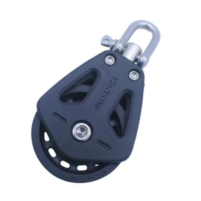 1pc - Single Pulley Swivel Shackle - Up to 10mm Line