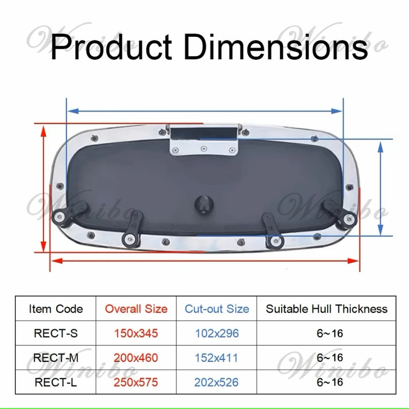 Ultra-thin Type Rectangle Porthole w/ Mosquito Screen