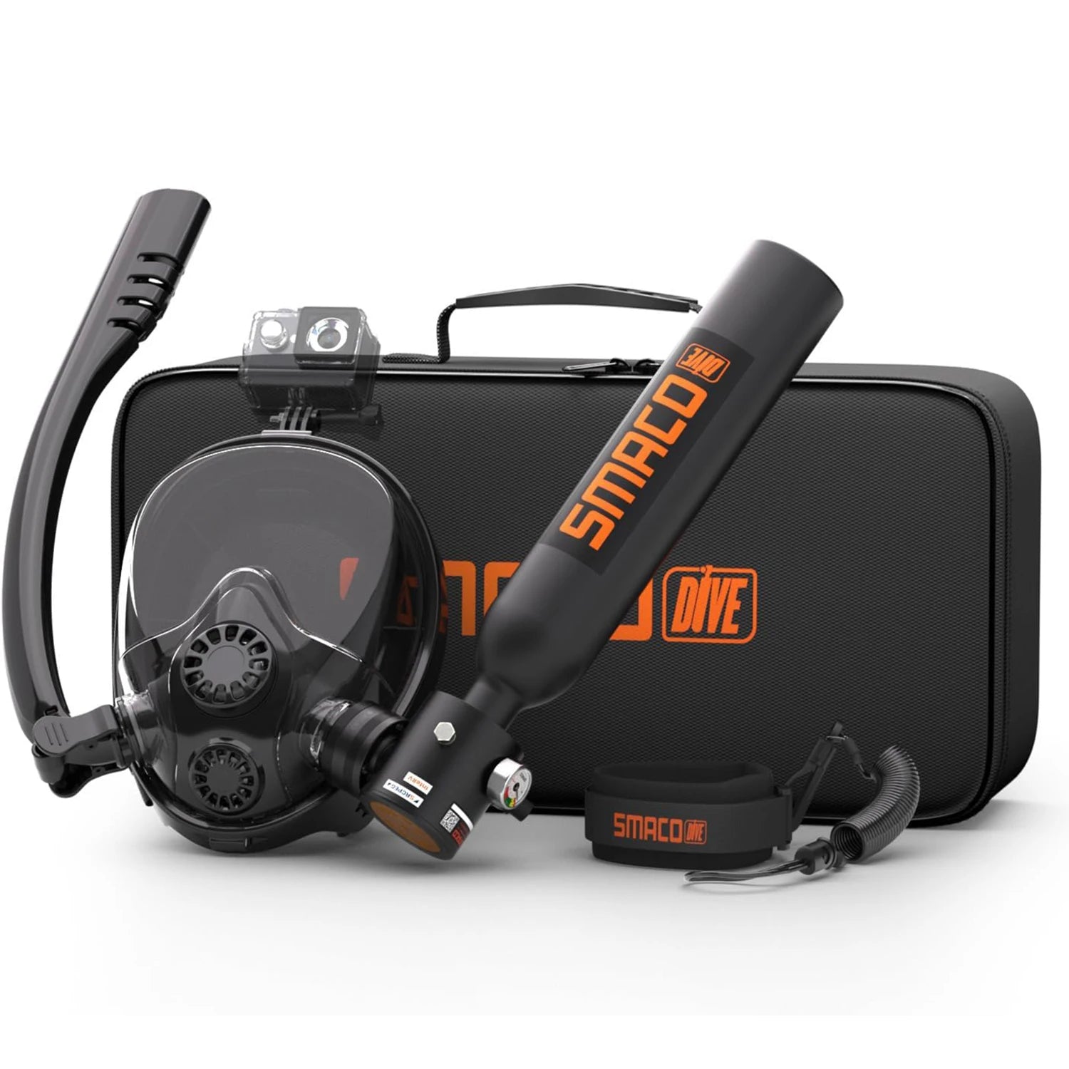 SMACO 0.5L Mini Scuba Diving Tank w/ Diving Full Face Mask