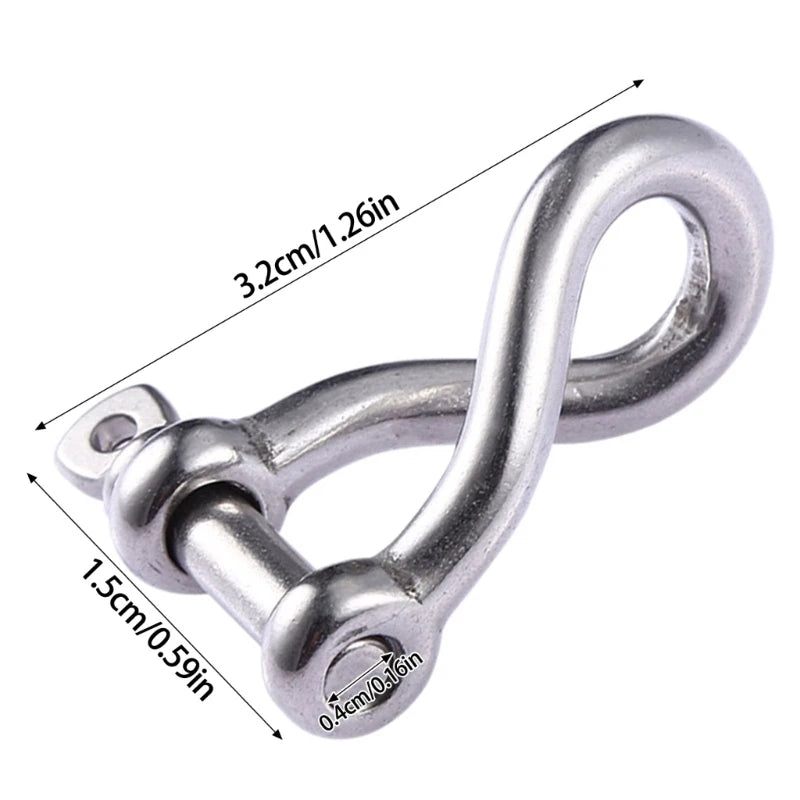 2Pcs Heavy Duty 4mm Twisted Shackle with Screw Pin 316 Stainless steel marine hardware boat rigging