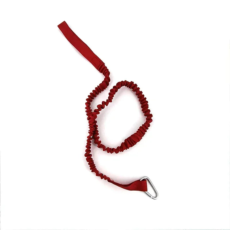 DIZETION 1PC Elastic Kayak Paddle Leash Adjustable With Safety Hook Pole Coiled Lanyard Cord Tie Rope Boat Accessories