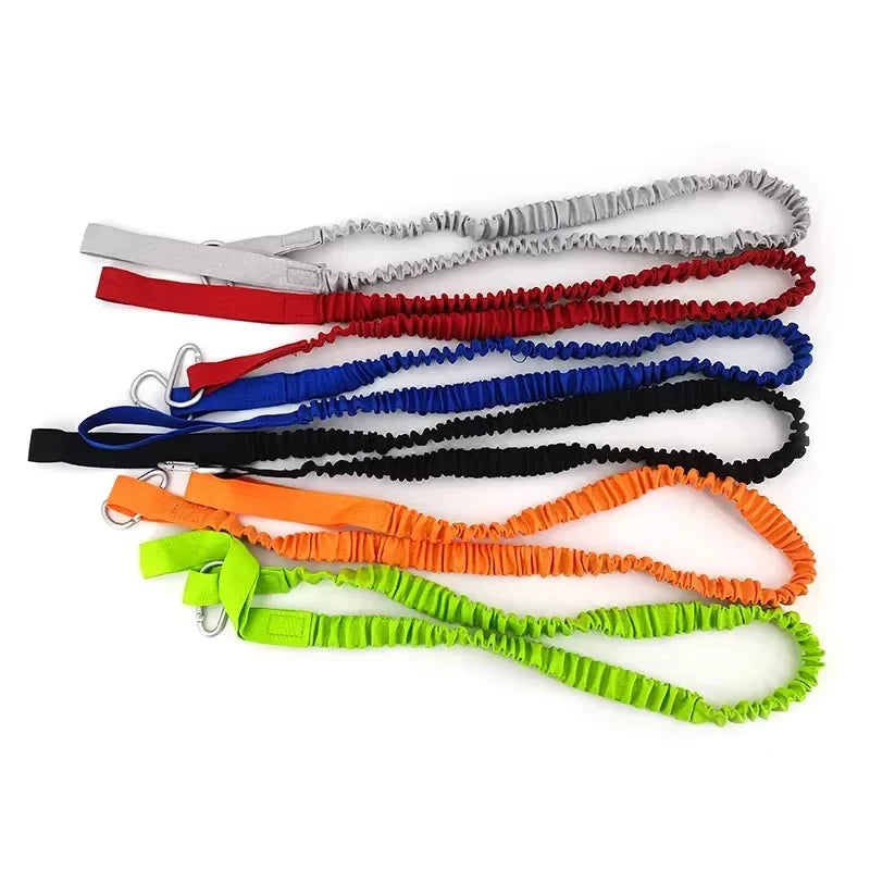 DIZETION 1PC Elastic Kayak Paddle Leash Adjustable With Safety Hook Pole Coiled Lanyard Cord Tie Rope Boat Accessories