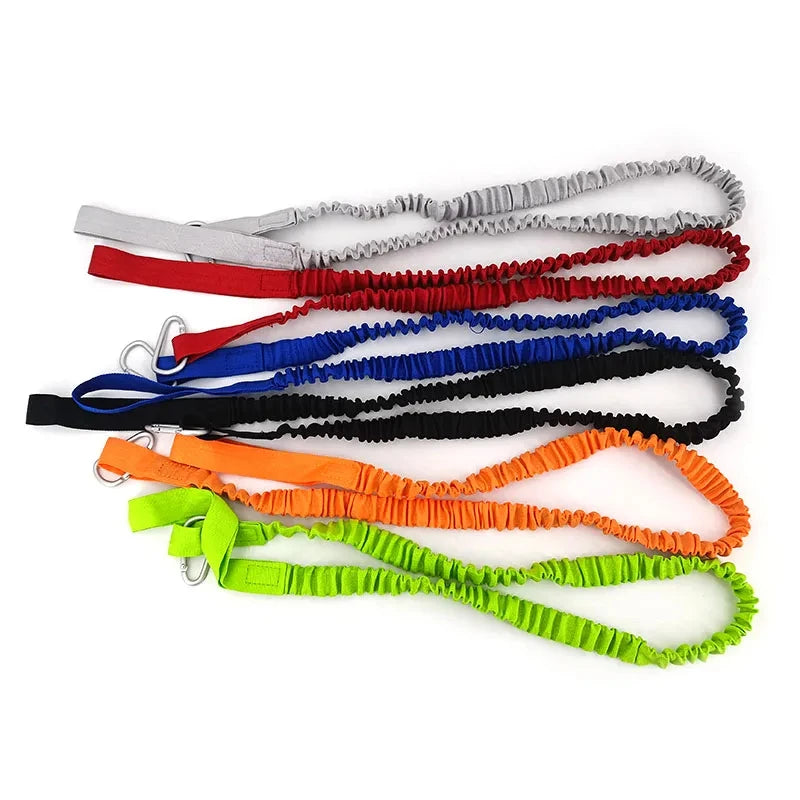 DIZETION 1PC Elastic Kayak Paddle Leash Adjustable With Safety Hook Pole Coiled Lanyard Cord Tie Rope Boat Accessories