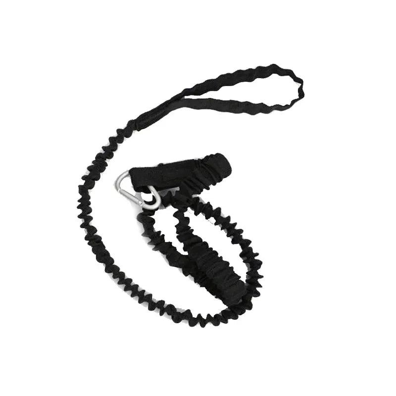 DIZETION 1PC Elastic Kayak Paddle Leash Adjustable With Safety Hook Pole Coiled Lanyard Cord Tie Rope Boat Accessories