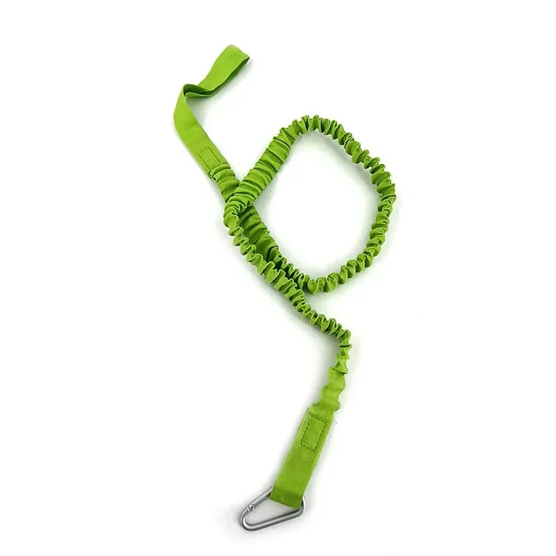 DIZETION 1PC Elastic Kayak Paddle Leash Adjustable With Safety Hook Pole Coiled Lanyard Cord Tie Rope Boat Accessories